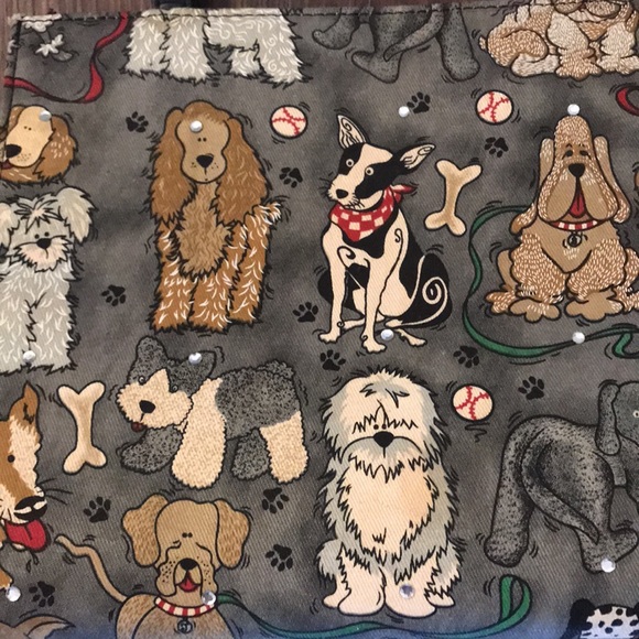Cute Dog Print Handbag - Shades of Gray/Tan/White - For Ultimate Dog lover! $20 - Picture 2 of 13